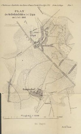 Karte: Plan 2. Plan des Gefechtsfeldes bei Lipa am 3. Juli 1866