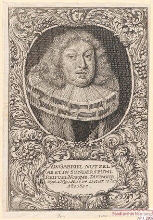Gabriel (VI.) Nützel, Duumvir; geb. 8. November 1624; gest. 10. Januar 1687