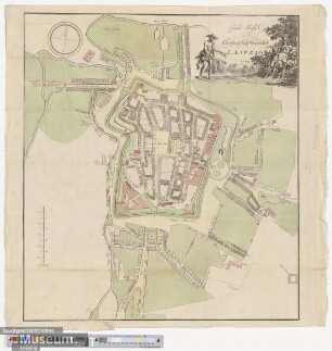 Grund Riss der Churfürstl. Sächs. Handelstadt LEIPZIG 1799.