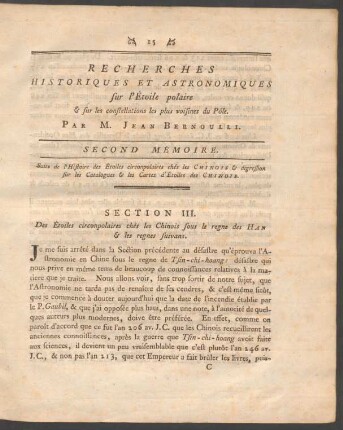 Second Mémoire