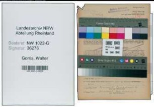 Entnazifizierung Walter Gorris , geb. 11.07.1899 (Bahnbeamter)