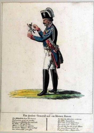 Napoleon-Karikatur: "Ein großer General und ein kleiner Kaiser ..."