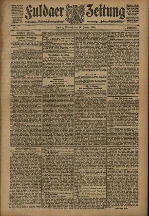 Erste Ausgabe vom Mittwoch, den 12. Januar 1910.