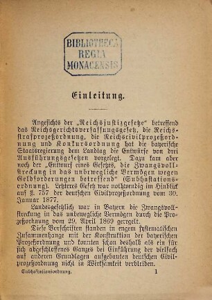 Subhastationsordnung für das Königreich Bayern : Gesetz, die Zwangsvollstreckung in das unbewegliche Vermögen wegen Geldforderungen betr. vom 23. Februar 1879 ; mit Auslegungsbehelfen, Bemerkungen und ausführlichem Sachregister