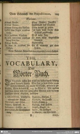 The Vocabulary, Das Wörter-Buch