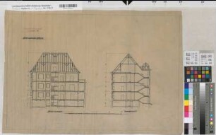 Coesfeld (Coesfeld) Lehrerseminar Dienstwohngebäude Schnitte (1911) 1 : 100 45 x 67 Zeichnung Staatshochbauamt Münster