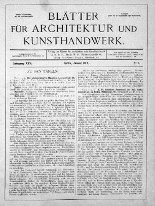 Nr. 1, Januar 1912