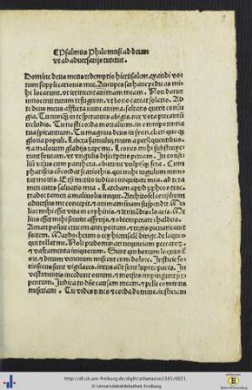Jacobus Locher: Psalmus ad Deum ut ab aduersariis tutetur.