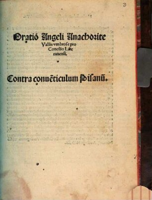 Oratio Angeli Anachorite Vallisumbrose pro concilio Lateranensi