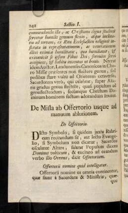 242-252, De Offertorio. Dicto Symbolo, si quidem juxta Rubricam ...