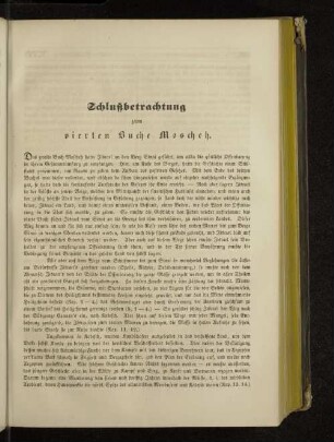 Schlußbetrachtung zum vierten Buche Moscheh.