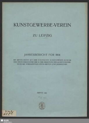 1904(1905): Jahresbericht
