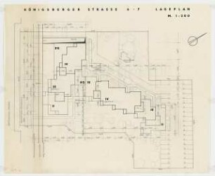 Wohn- und Geschäftshaus Königsberger Straße 6-7, Berlin-Lichterfelde: Lageplan 1:200