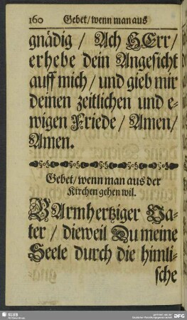 Gebet, wenn man aus der Kirchen gehen wil