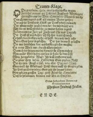 Trauer-Klage.