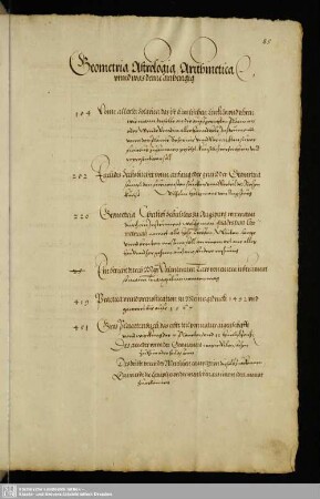 Bl. 85-86'. Geometria Astrologia Arithmetica