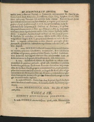 Theca VII. Exhibet Apocalypsin Johannis.