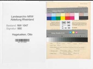 Entnazifizierung Otto Hagelueken , geb. 05.03.1908 (Angestellter)