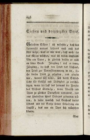 Sieben und dreyßigster Brief.