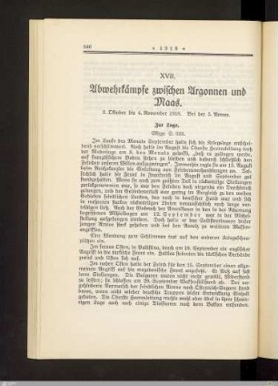 XVII. Abwehrkämpfe zwischen Argonnen und Maas