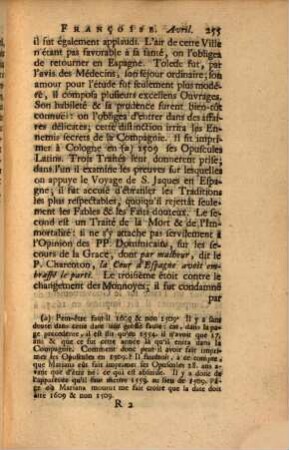 Bibliothèque françoise, ou histoire littéraire de la France, 7. 1726, April