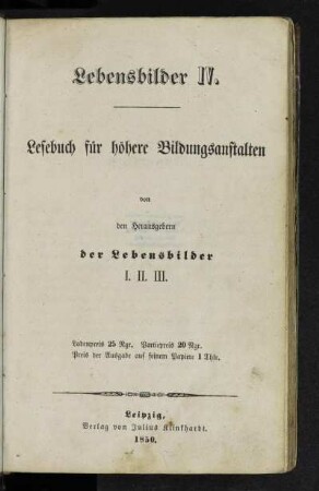 4: Lesebuch für höhere Bildungsanstalten