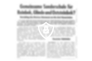 Gemeinsame Sonderschule für Reinbek, Glinde und Oststeinbek?
