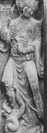Saint-Gilles (Gard) nördl. Portal, li. Geswände: Hl. Michael