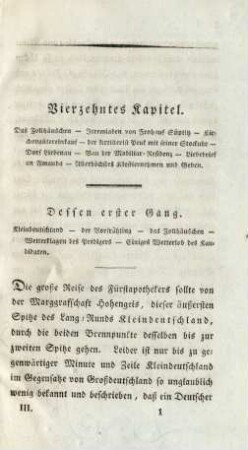 Dessen erster Gang. Kleindeutschland ...