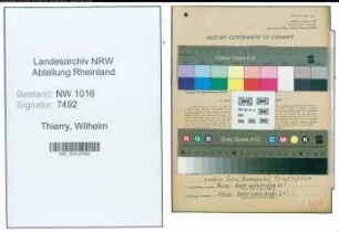Entnazifizierung Wilhelm Thierry , geb. 20.07.1887 (Gewerbetreibender)