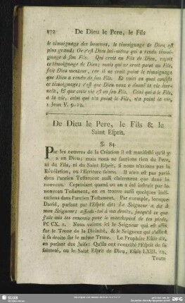 De Dieu le Pere, le Fils & le Saint Esprit