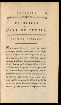 Exercices Sur L'Art De Penser