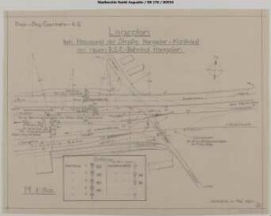 Hangelar, Bahnhof (neu): Kreuzung der Straße Hangelar - Kohlkaul (Siegfriedstraße) am neuen RSE-Bahnhof Hangelar