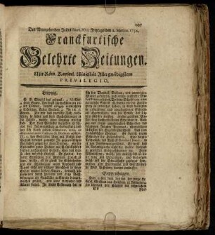 Num. XXI. Freytags den 8. Martius. 1754 - Num. XXX. Dienstags den 9. April 1754