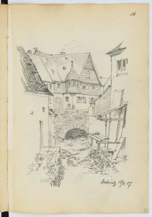Oestrich: Perspektivische Ansicht (aus: Skizzen- und Fotoalbum 23)