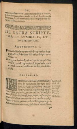 De Sacra Scriptura Et Symbolis, Et horum autoritate.