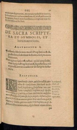De Sacra Scriptura Et Symbolis, Et horum autoritate.
