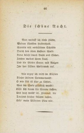 Die schöne Nacht.