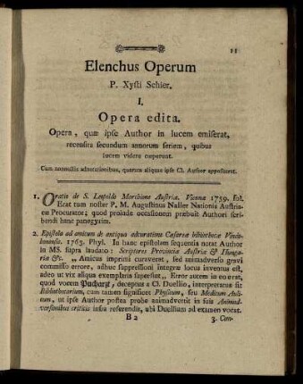 Elenchus Operum P. Xysti Schier.