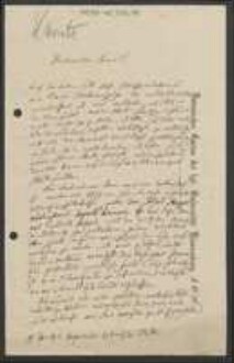 Brief von August Kanitz an Unbekannt