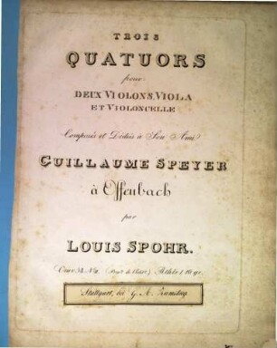 Trois quatuors pour deux violons, viola et violoncelle, 2. Oeuv. 58 No. II