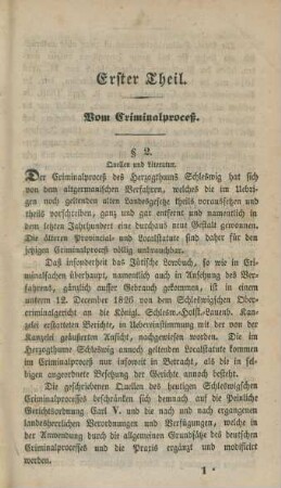 Erster Theil. Vom Criminalproceß.