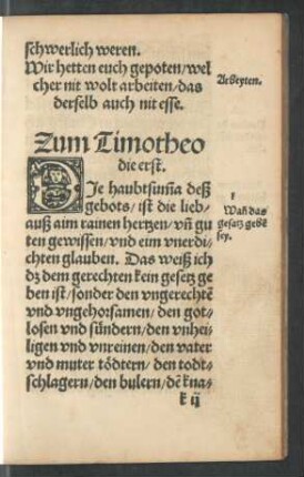 Zum Timotheo die erst.
