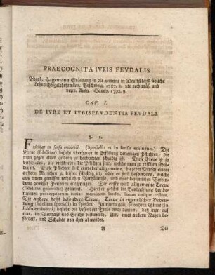 Praecognita Ivris Fevdalis