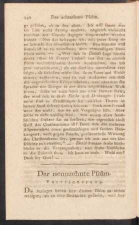 Der neunzehnte Psalm