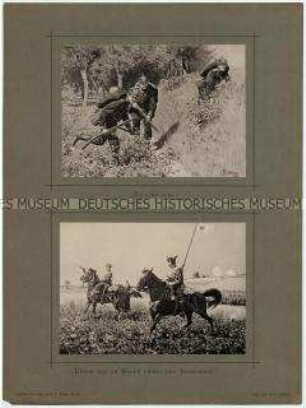 Infanterie-Patrouille und Kavallerie-Patrouille - aus "Unser Heer" von Carl Röchling
