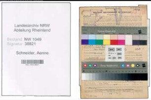 Entnazifizierung Aenne Schneider , geb. 18.12.1902 (Gastwirtin)