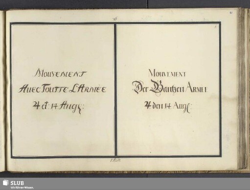 Mouvement Der Ganzen Armee ... den 14 Aug.