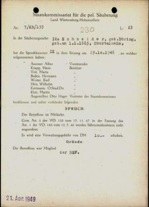 Schneider, Ida, geb. Döring