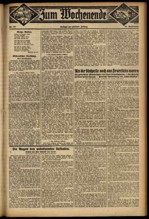 Zweite Ausgabe vom Sonntag, den 13. September 1931.